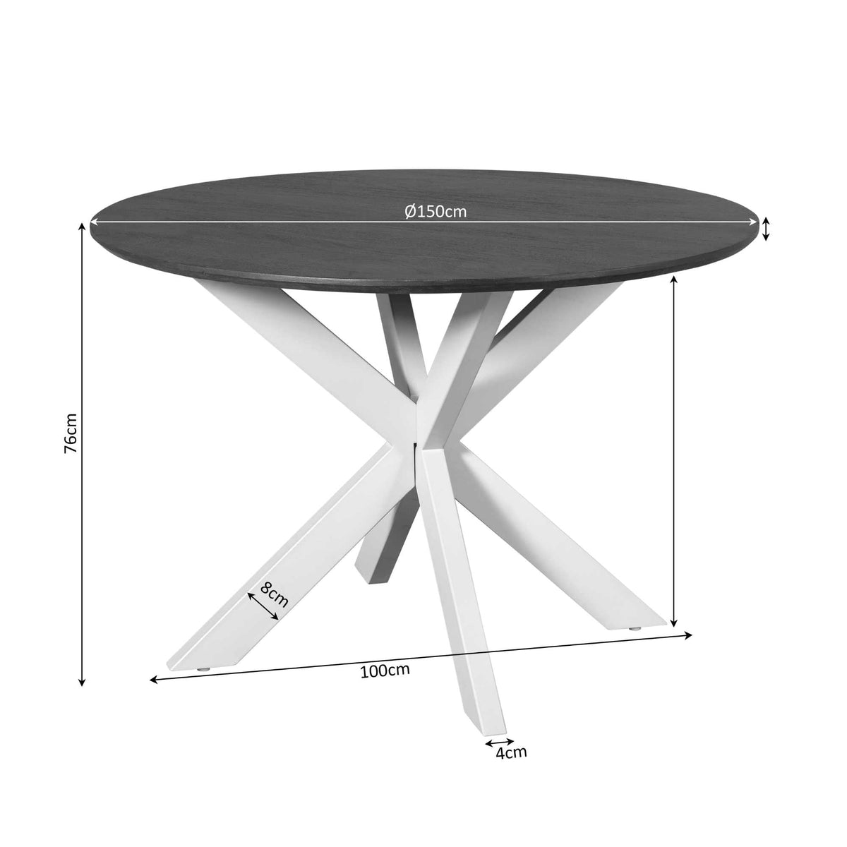 Eettafel Sova Rond 150 cm Bruin met zandkleurige poot