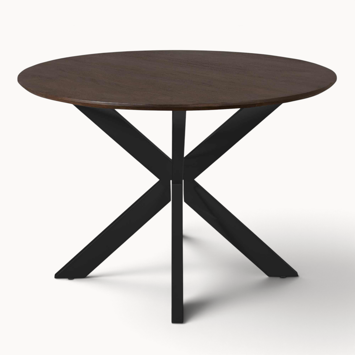 Eettafel Sova Rond 110 cm Bruin met zwarte poot