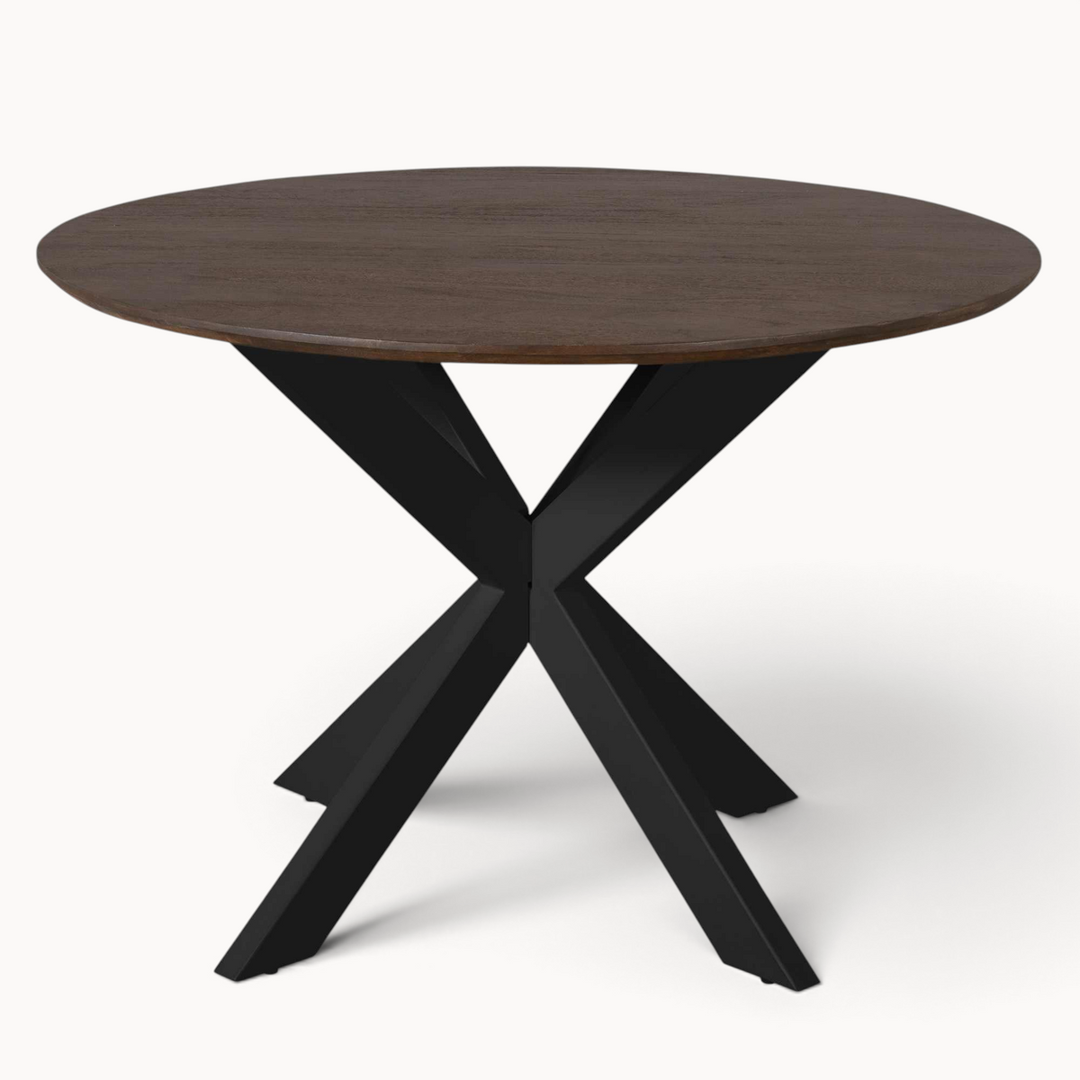 Eettafel Sova Rond 110 cm Bruin met zwarte poot