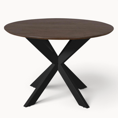 Eettafel Sova Rond 110 cm Bruin met zwarte poot
