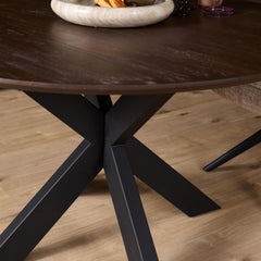 Eettafel Sova Rond Bruin met zwarte poot