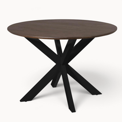 Eettafel Sova Rond 110 cm Bruin met zwarte poot