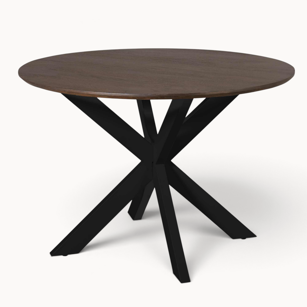 Eettafel Sova Rond 110 cm Bruin met zwarte poot