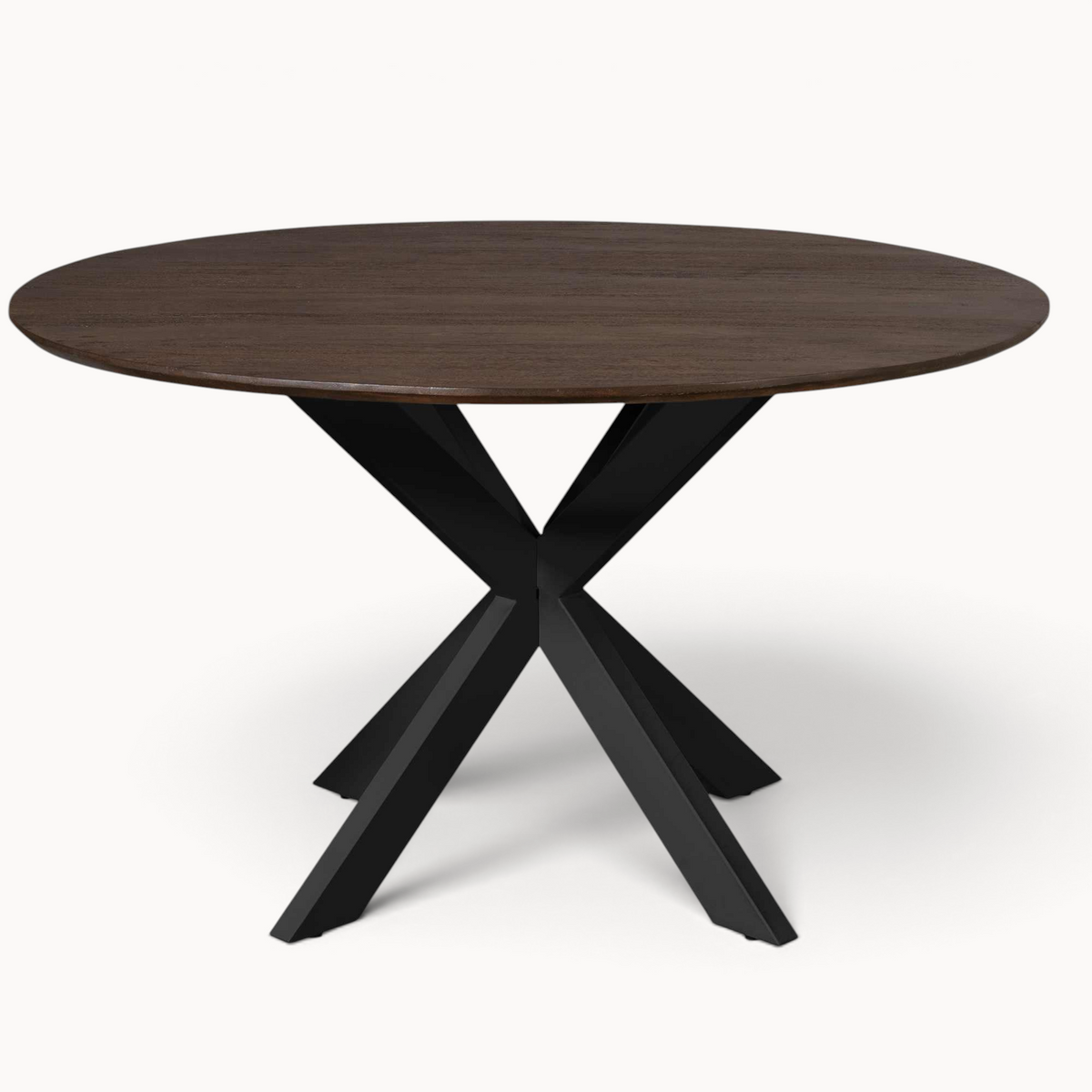 Eettafel Sova Rond 150 cm Bruin met zwarte poot