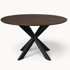 Eettafel Sova Rond 150 cm Bruin met zwarte poot
