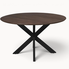 Eettafel Sova Rond 150 cm Bruin met zwarte poot