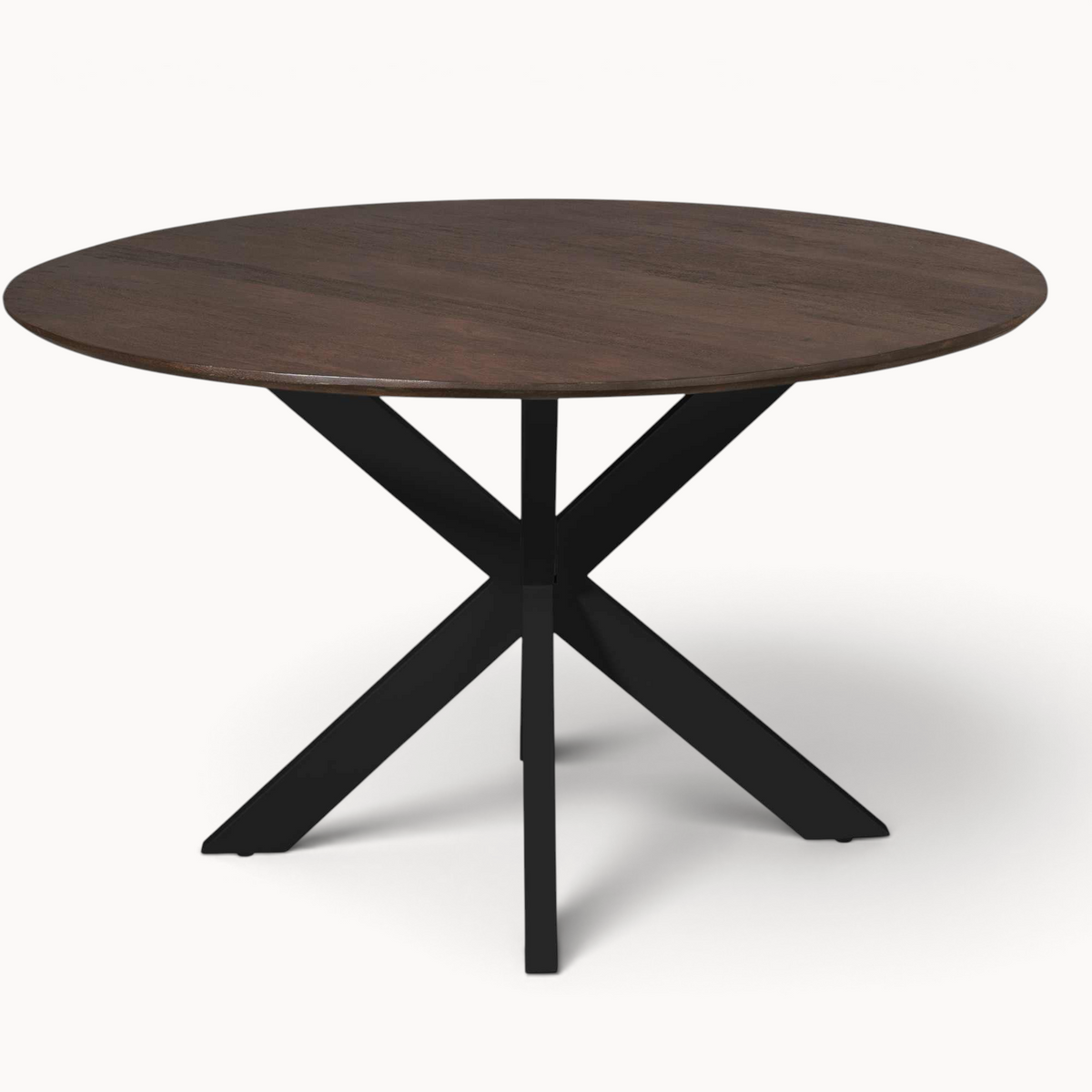Eettafel Sova Rond 130 cm Bruin met zwarte poot