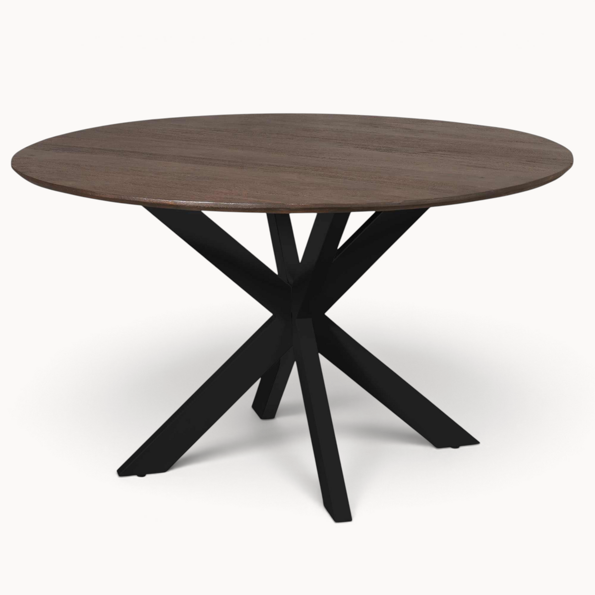 Eettafel Sova Rond 150 cm Bruin met zwarte poot