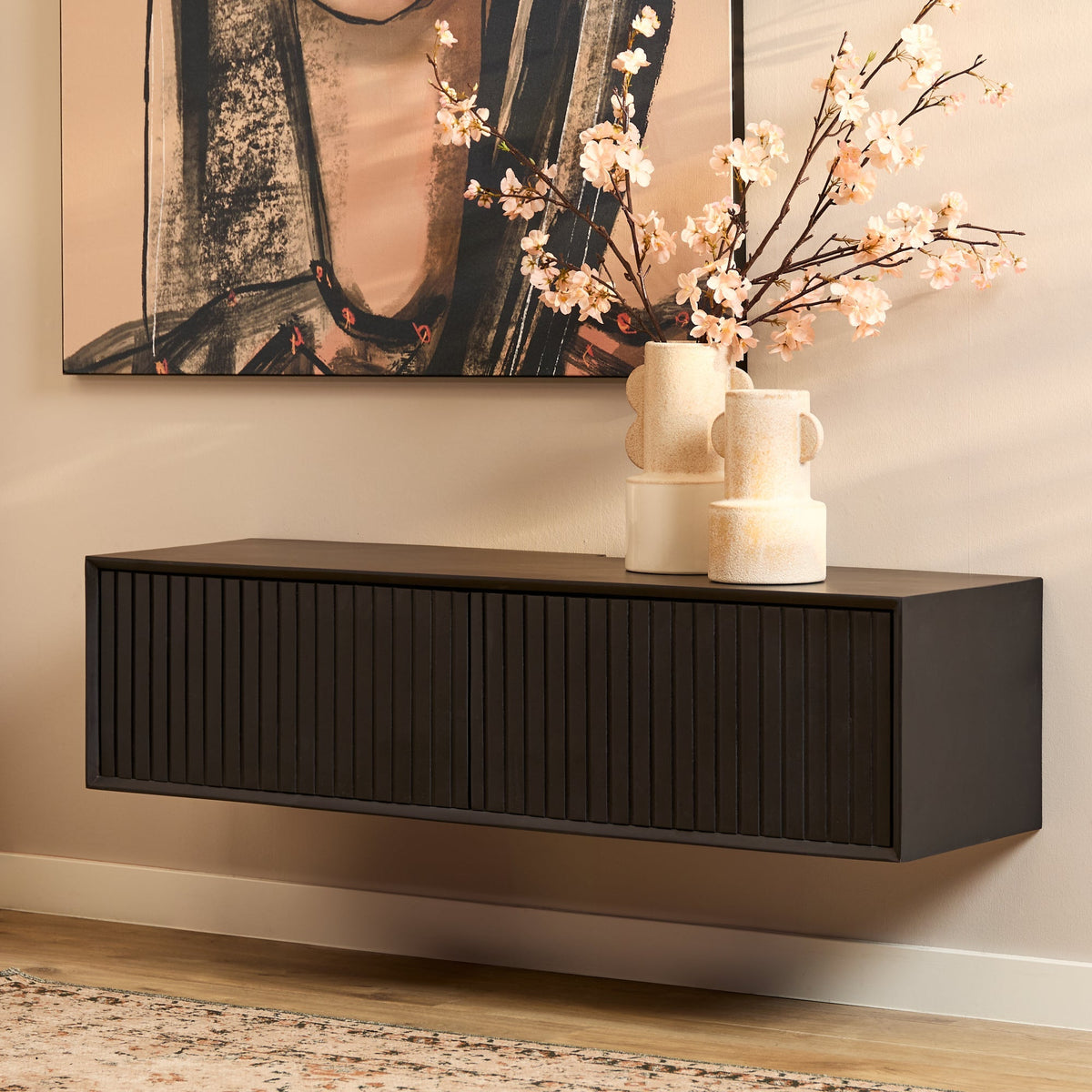 Zwevend tv meubel Sova 120 cm Zwart