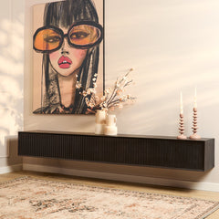 Zwevend tv meubel Sova 240 cm Zwart