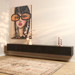Zwevend tv meubel Sova 280 cm Zwart