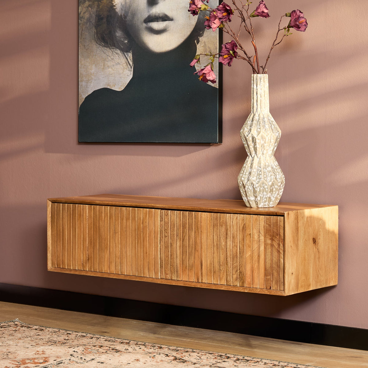 Zwevend tv meubel Sova 120 cm Naturel