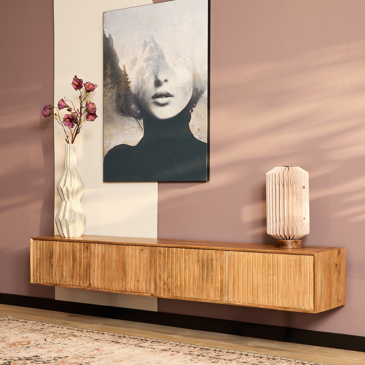 Zwevend tv meubel Sova 200 cm Naturel