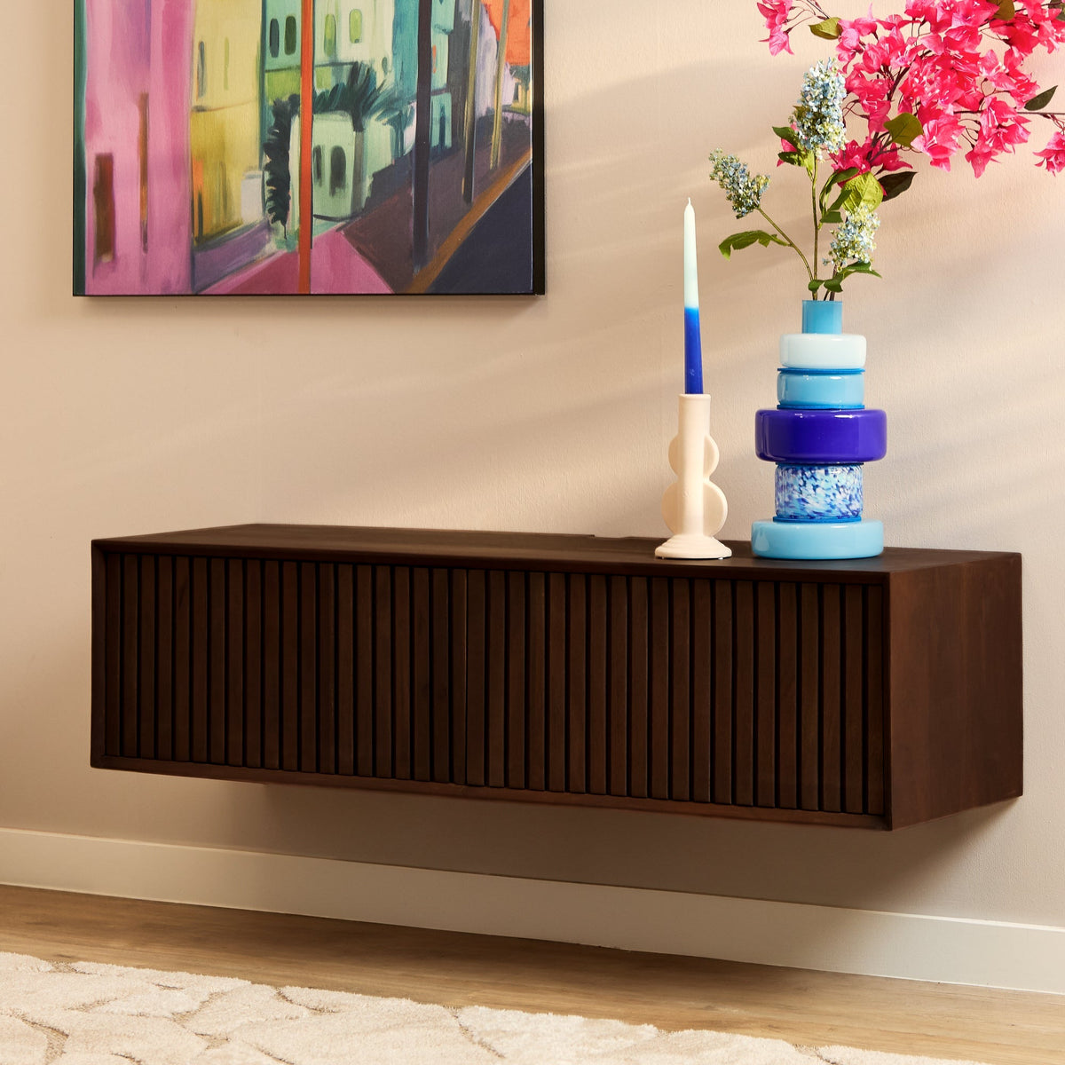 Zwevend tv meubel Sova 120 cm Bruin