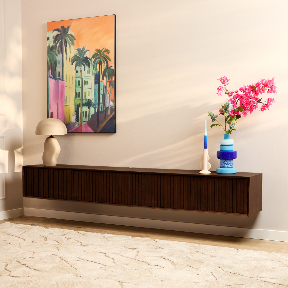 Zwevend tv meubel Sova 200 cm Bruin
