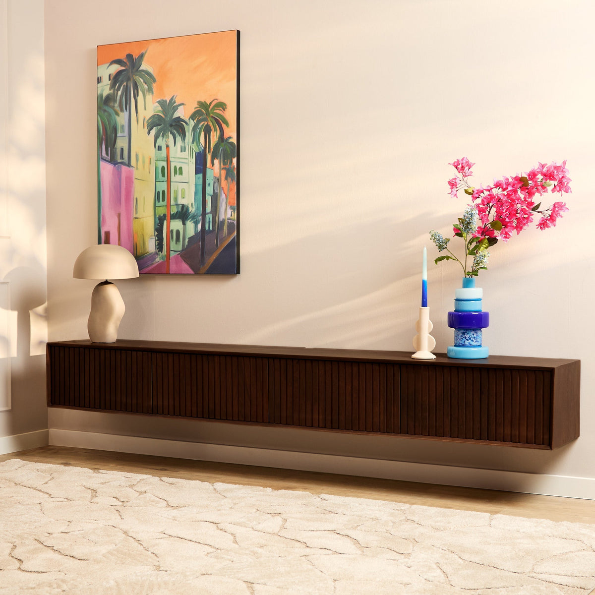 Zwevend tv meubel Sova 240 cm Bruin