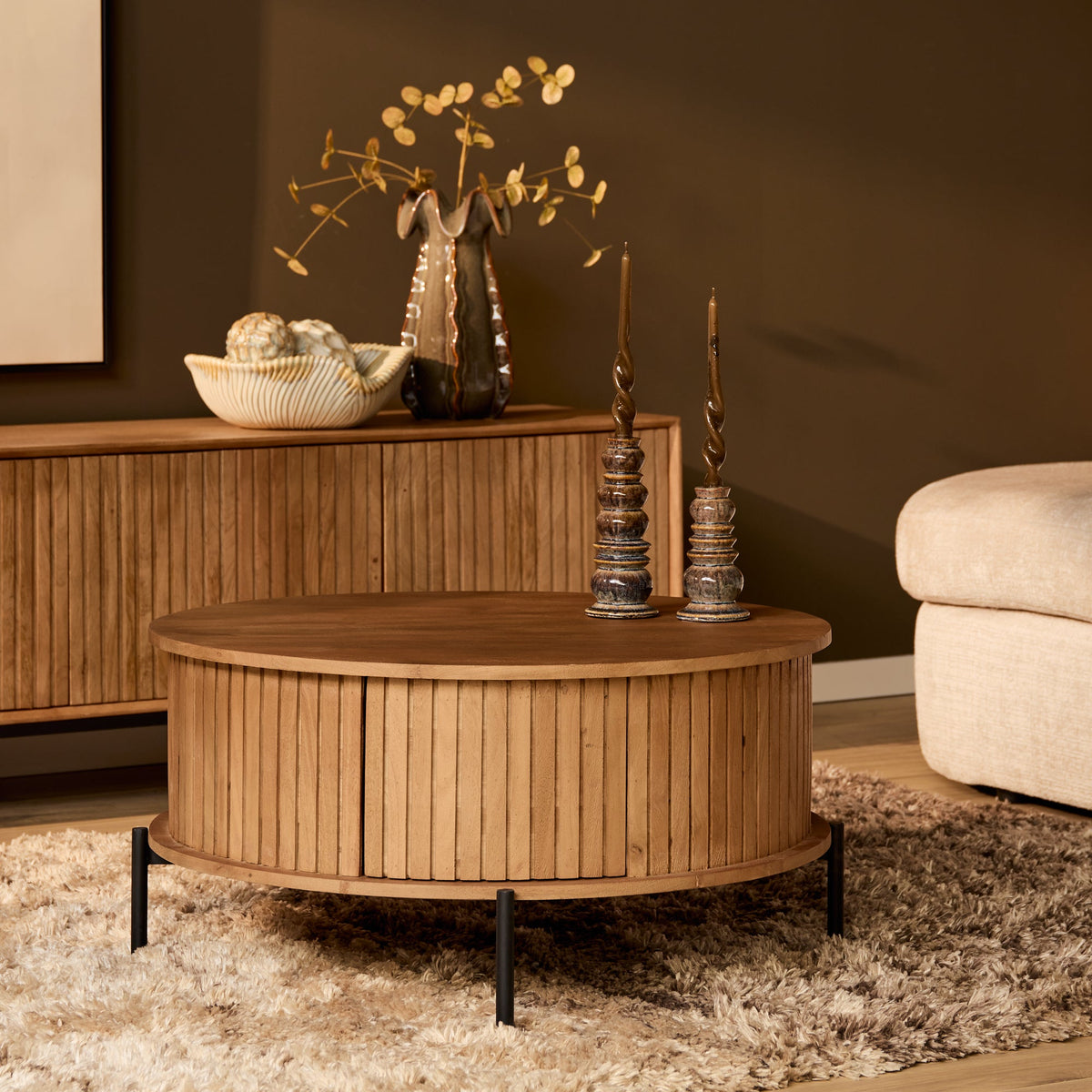 Ronde salontafel Sova Naturel