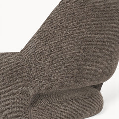 Aika Hikari draaibare eetkamerstoel in bruine geweven stof met een comfortabele, afgeronde rugleuning.