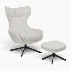 Draaibare fauteuil Umi Gebroken wit