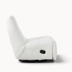 Aika Yasu relaxfauteuil in gebroken wit met een modern draaibaar onderstel en verstelbare rugleuning