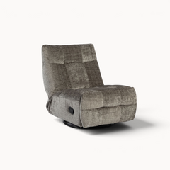 Aika Nagomi relaxfauteuil in grijze gestructureerde stof met een modern draaibaar onderstel