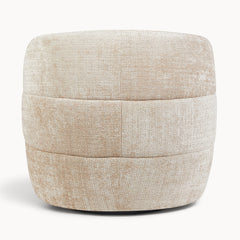 Aika draaibare fauteuil Kaze in beige geweven stof met een modern rond ontwerp