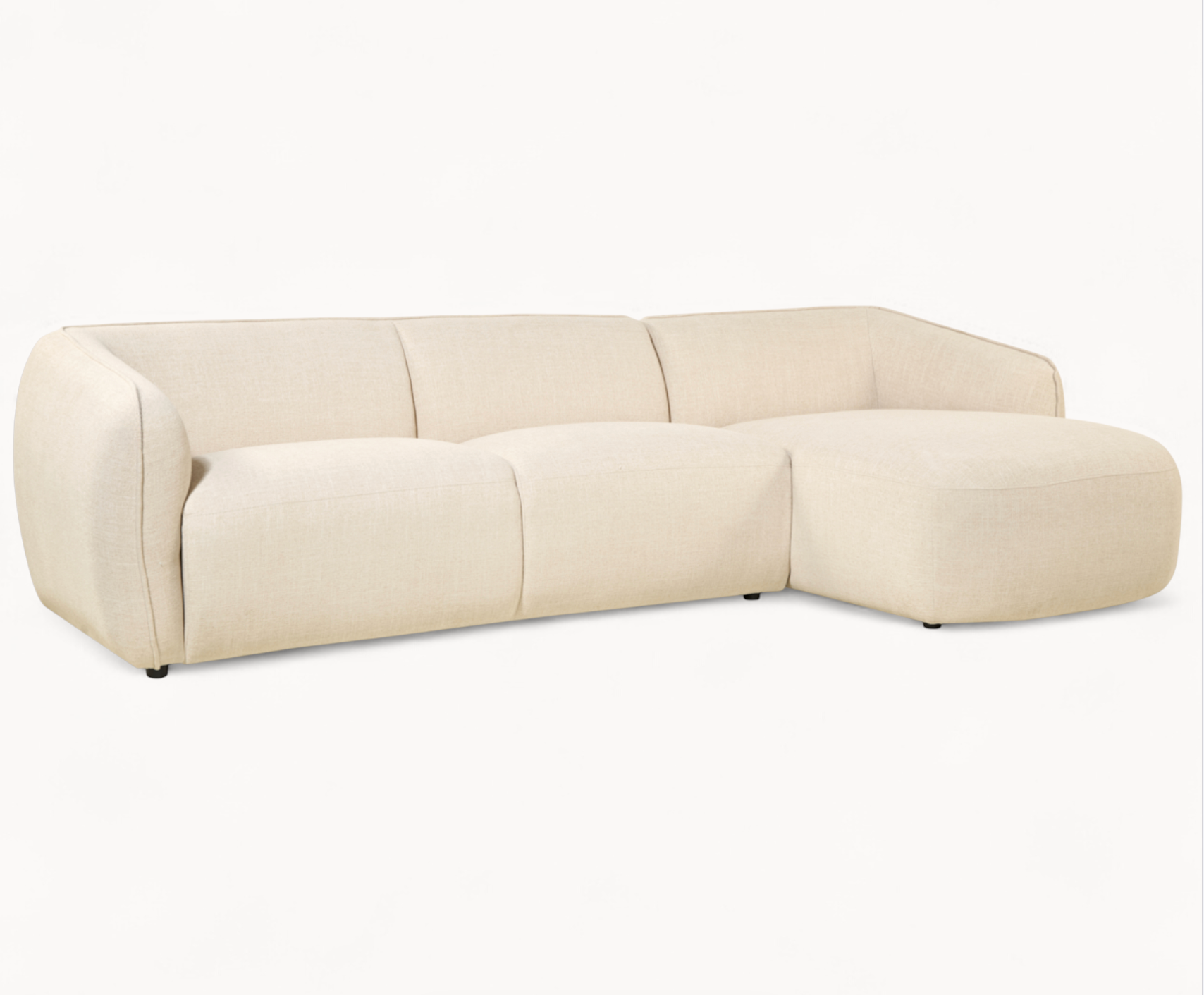 Hoekbank Laila van stof in beige