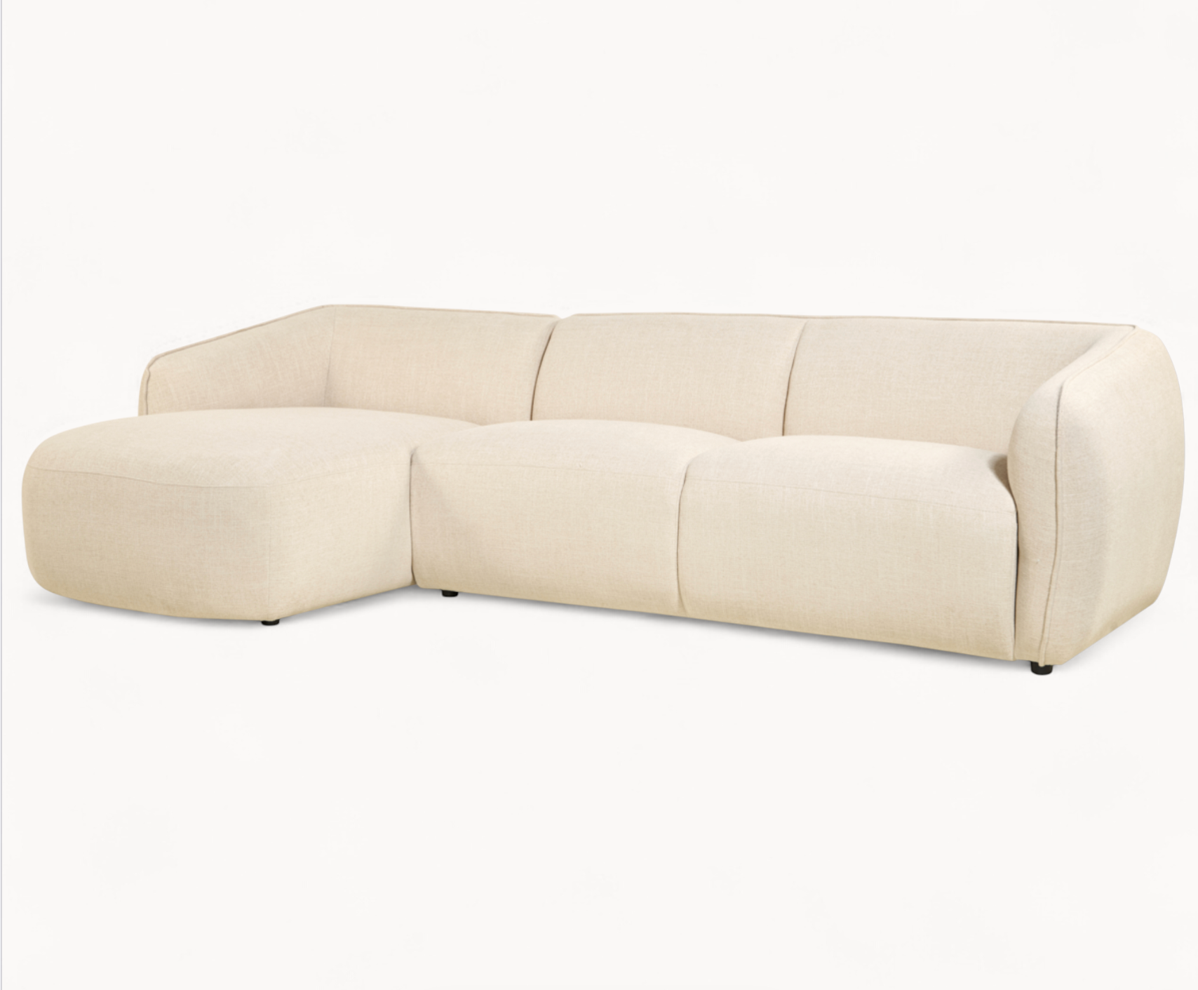 Hoekbank Laila van stof in beige