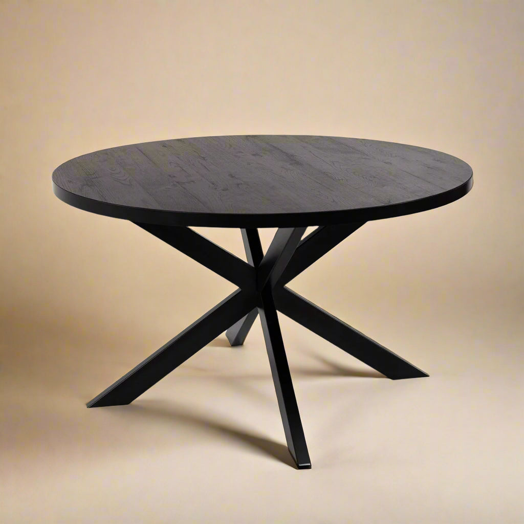 Ronde eettafel Daan - Zwart Eiken - Ø148 cm