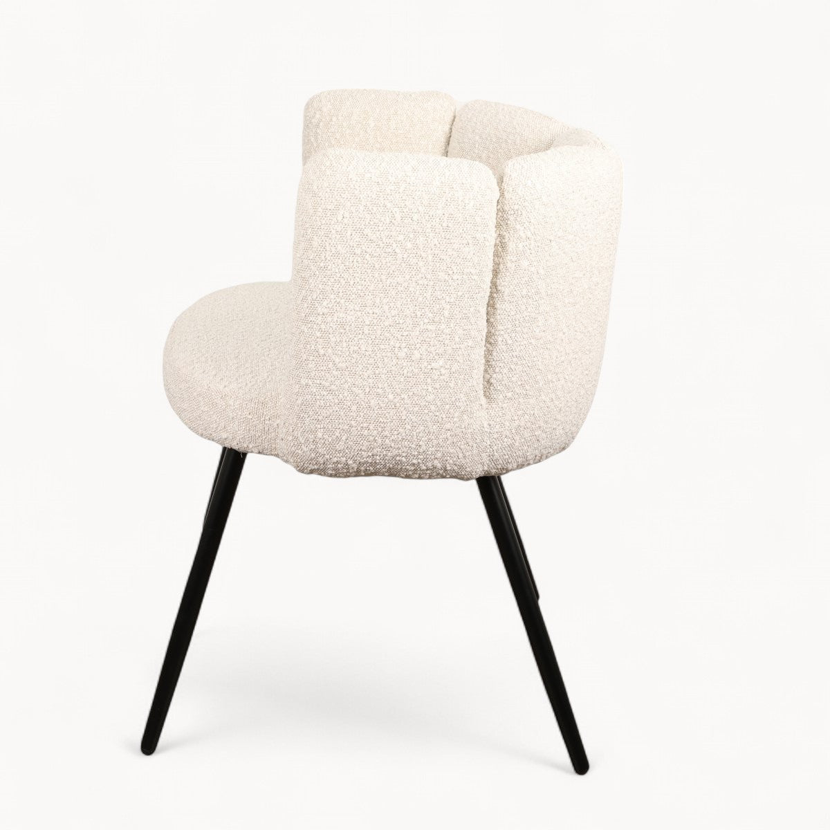 Bouclé gestoffeerde stoelen Pearl, 2 stuks