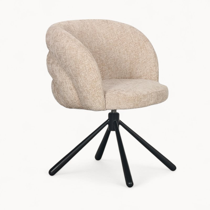 Draaifauteuil Pebble uit Bouclé