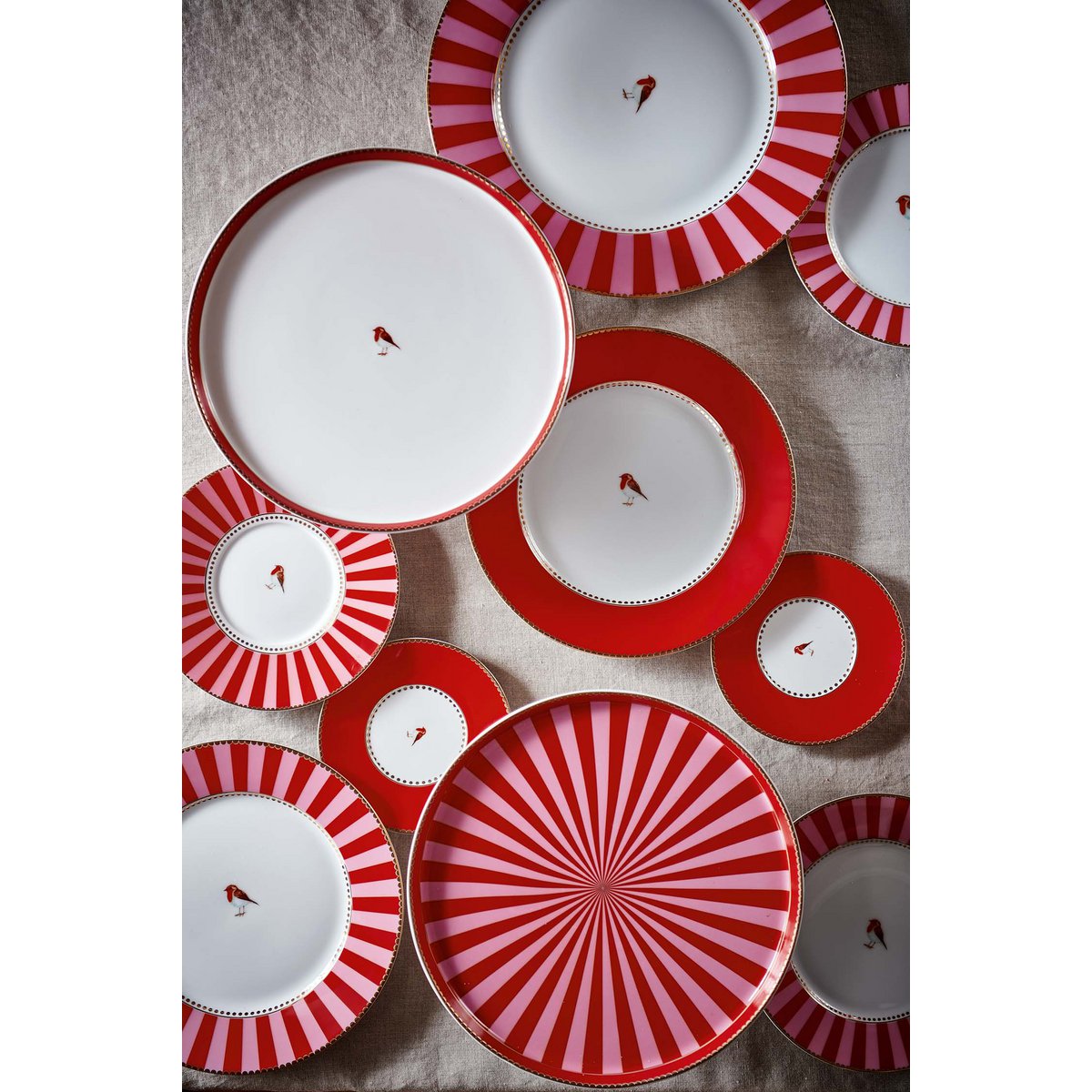 Love Birds Taartplateau Klein Rood/Roze