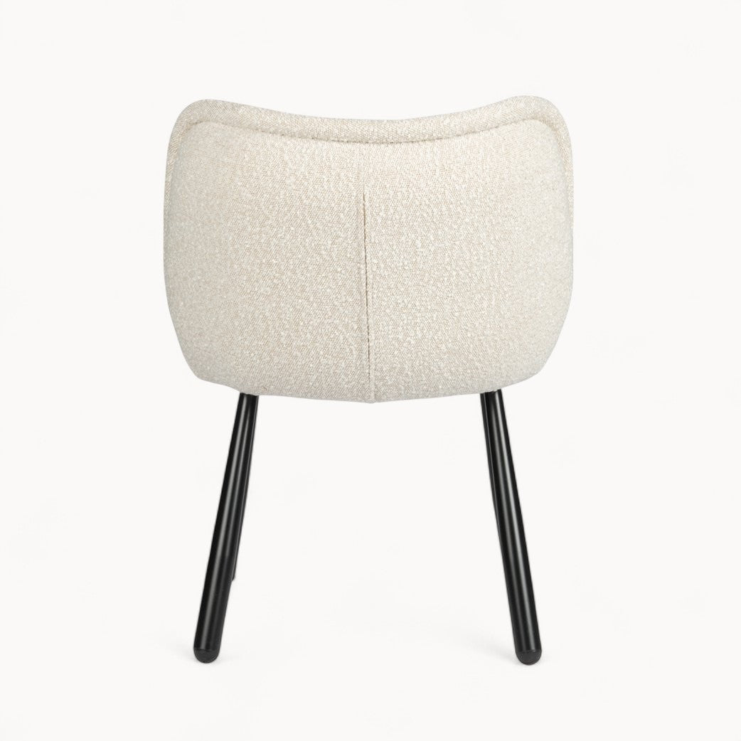 Bouclé gestoffeerde stoelen Vienna, 2 stuks