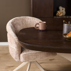 Eettafel Sova Ovaal 280 cm Bruin met zandkleurige poot