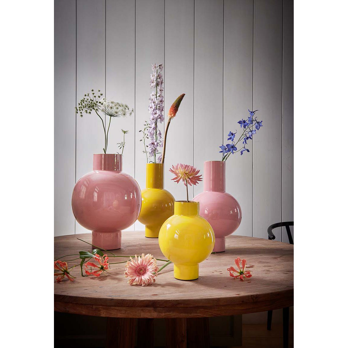 Metalen Vaas Roze 40cm