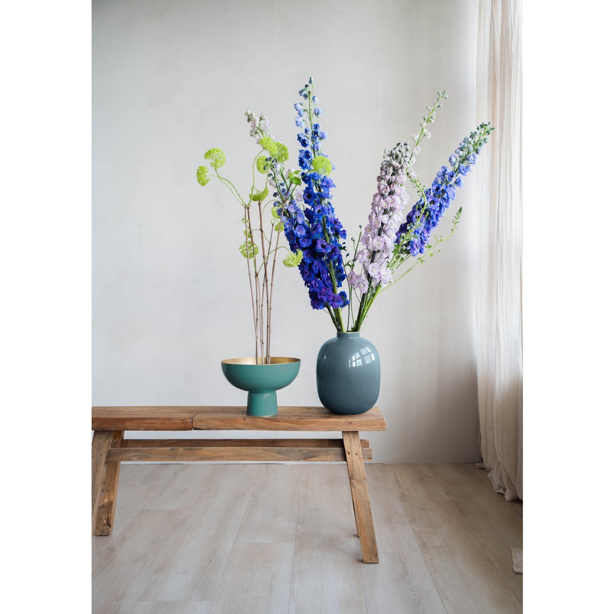 Vase Metal Blue 32cm