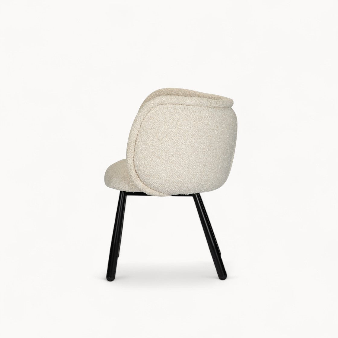 Bouclé gestoffeerde stoel Luna