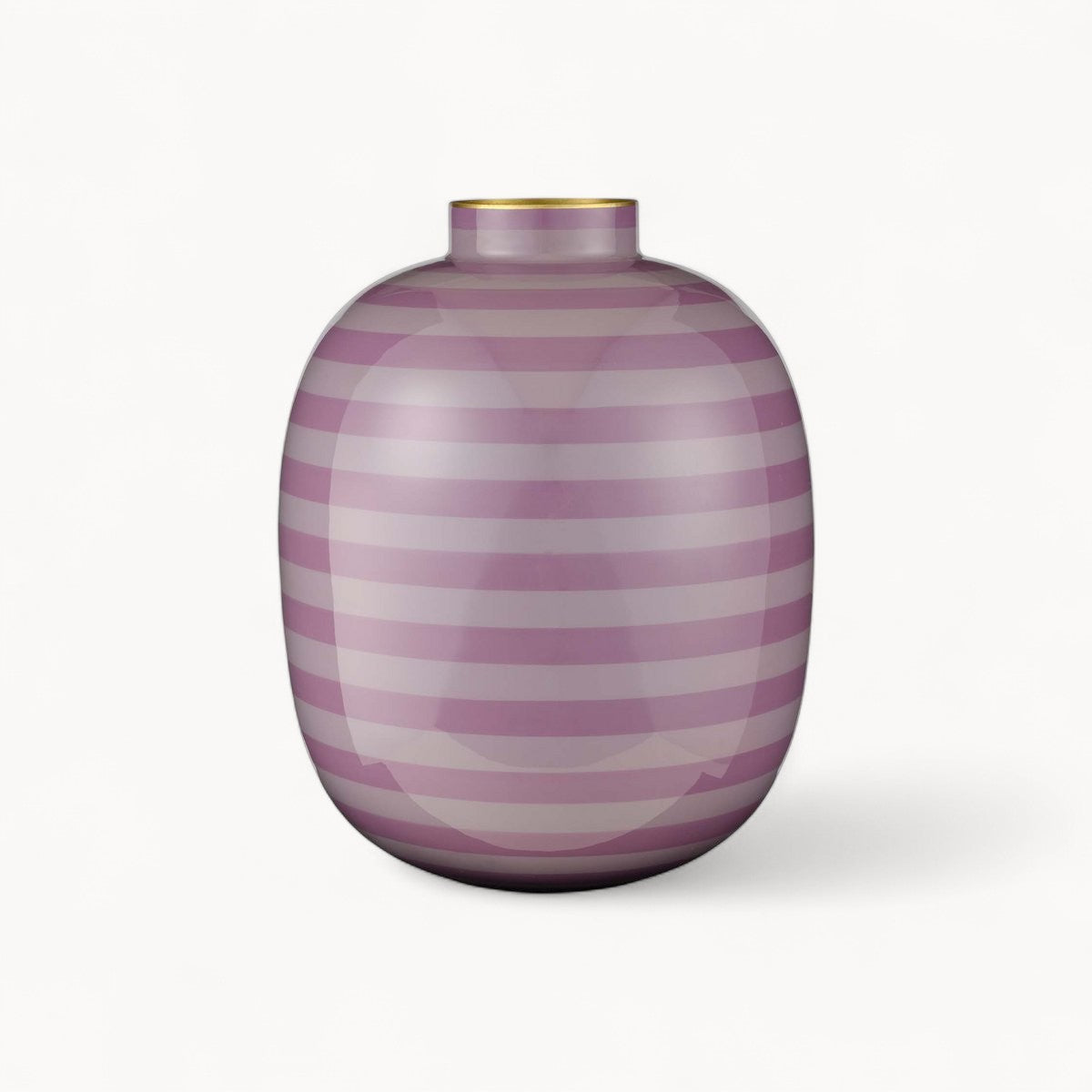 Vase Metal Stripes Lilac 32cm