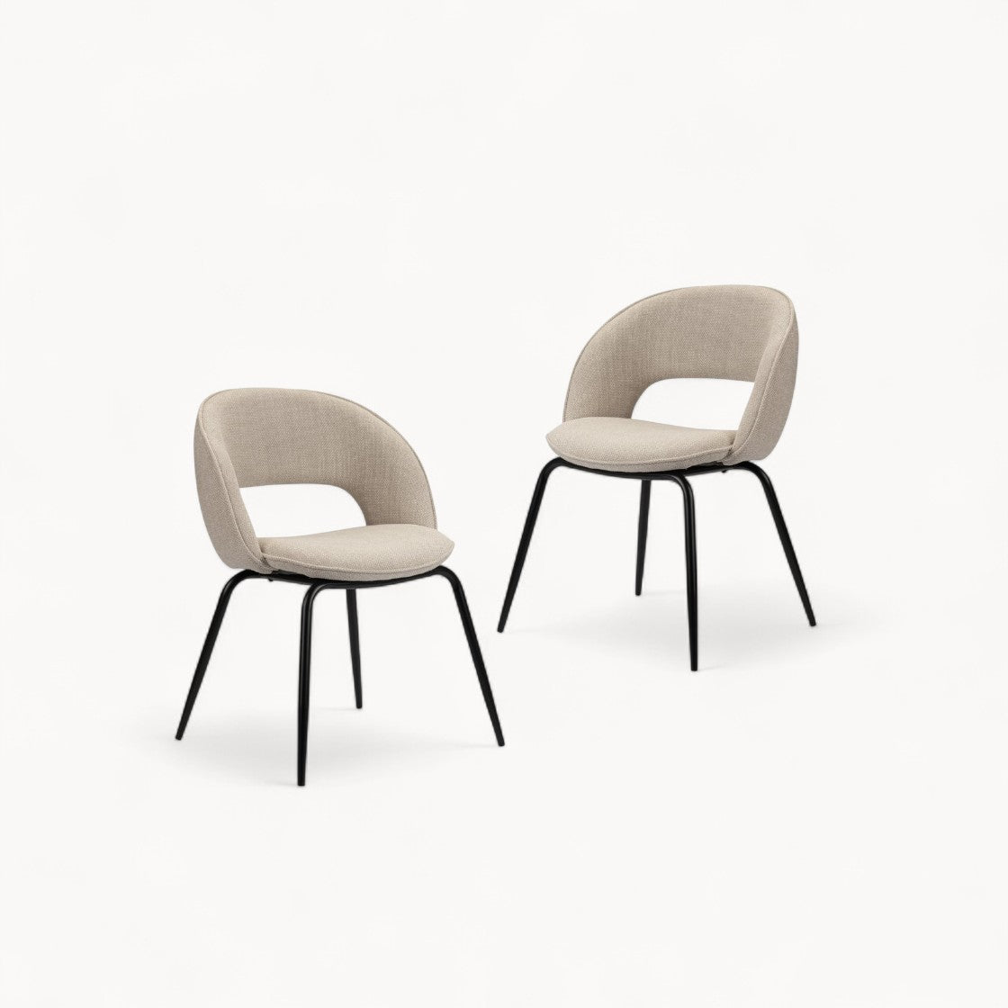 Gestoffeerde stoelen Halo, 2 stuks