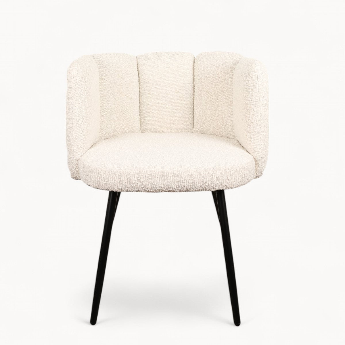 Bouclé gestoffeerde stoelen Pearl, 2 stuks