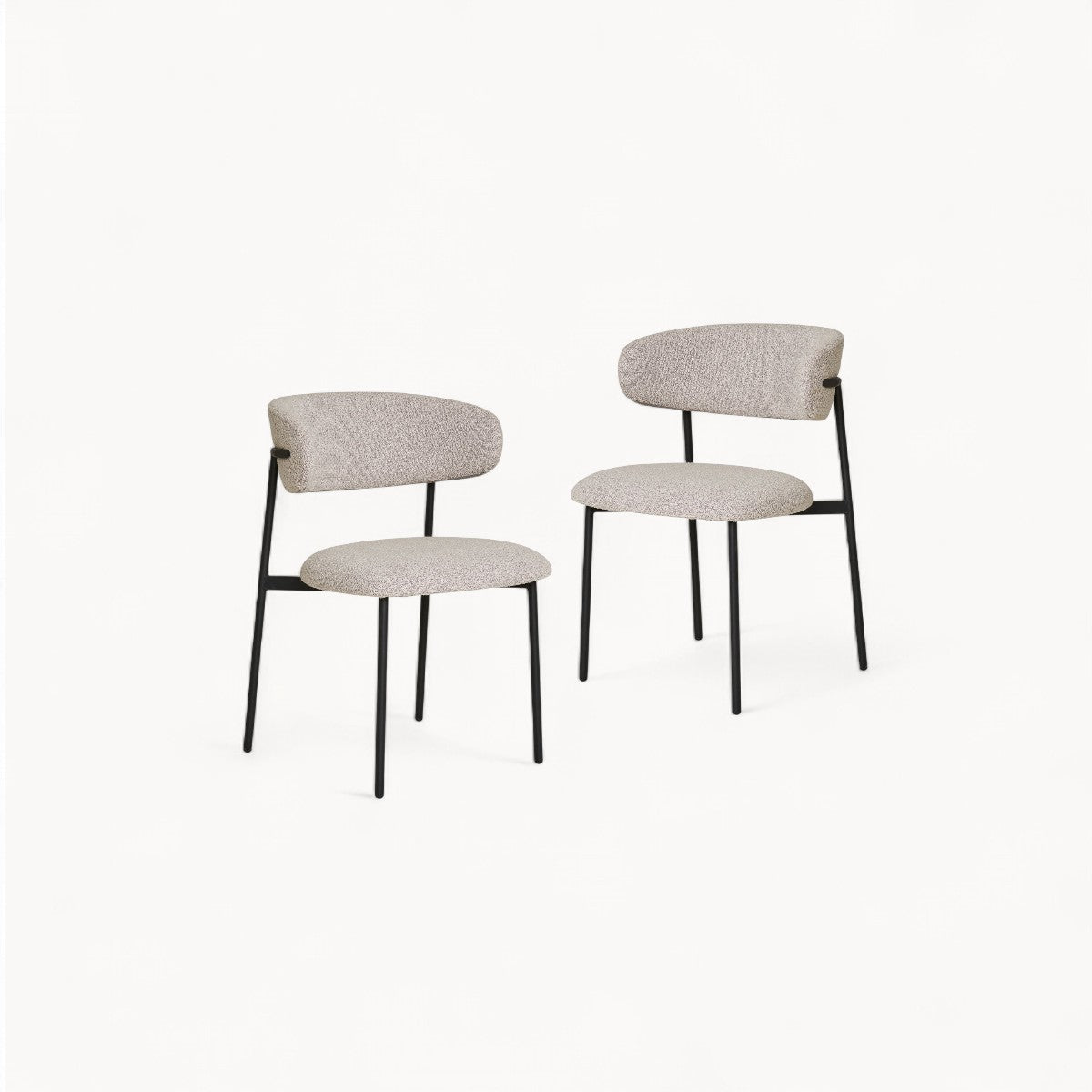 Bouclé stoelen Nord, 2 stuks