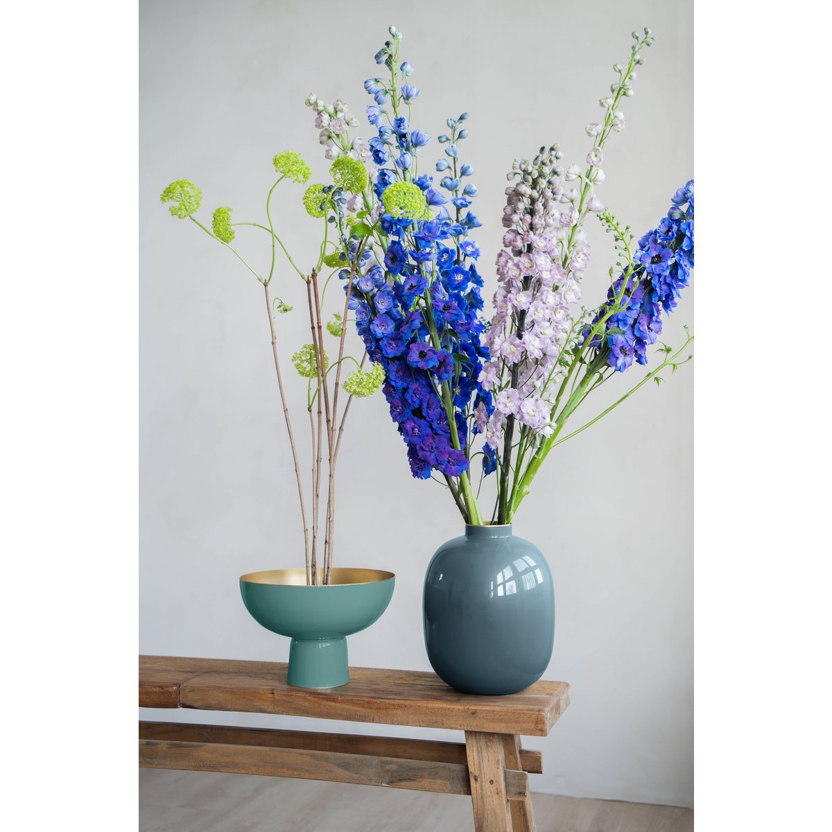 Vase Metal Blue 32cm