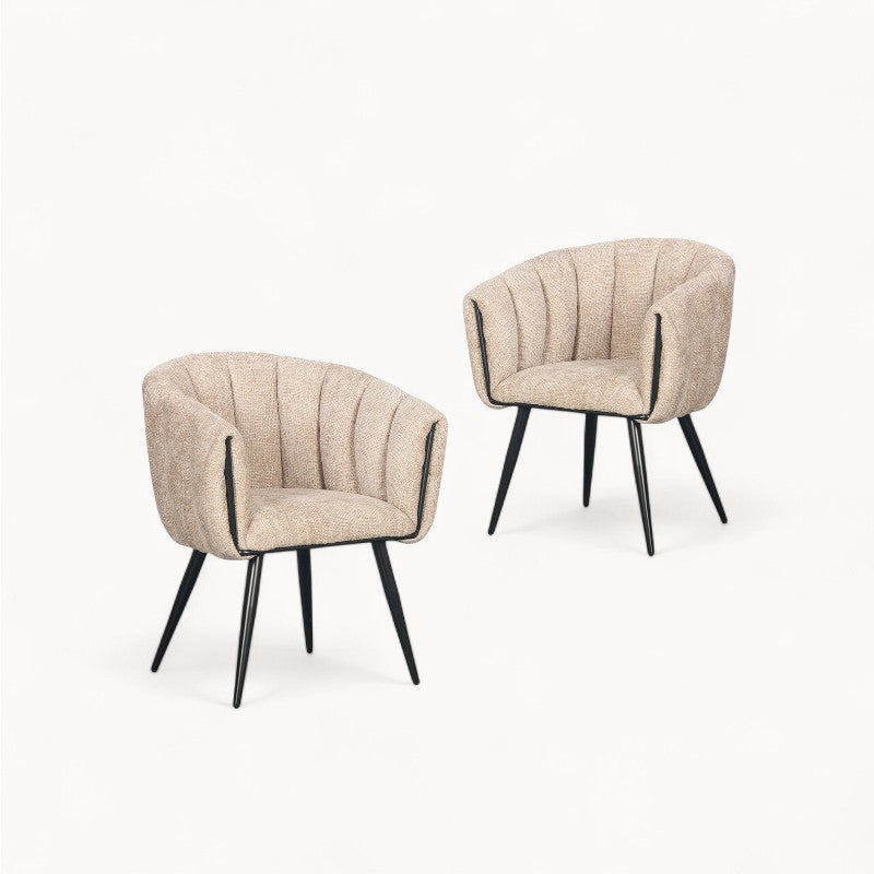Gestoffeerde stoelen Cairo, 2 stuks