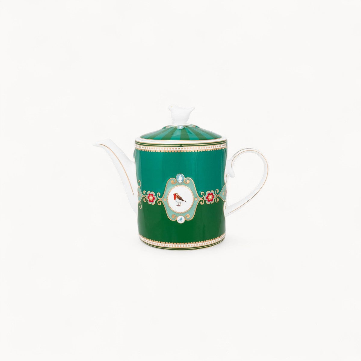 Teapot Love Birds Medallion Emerald-Green 1.3ltr