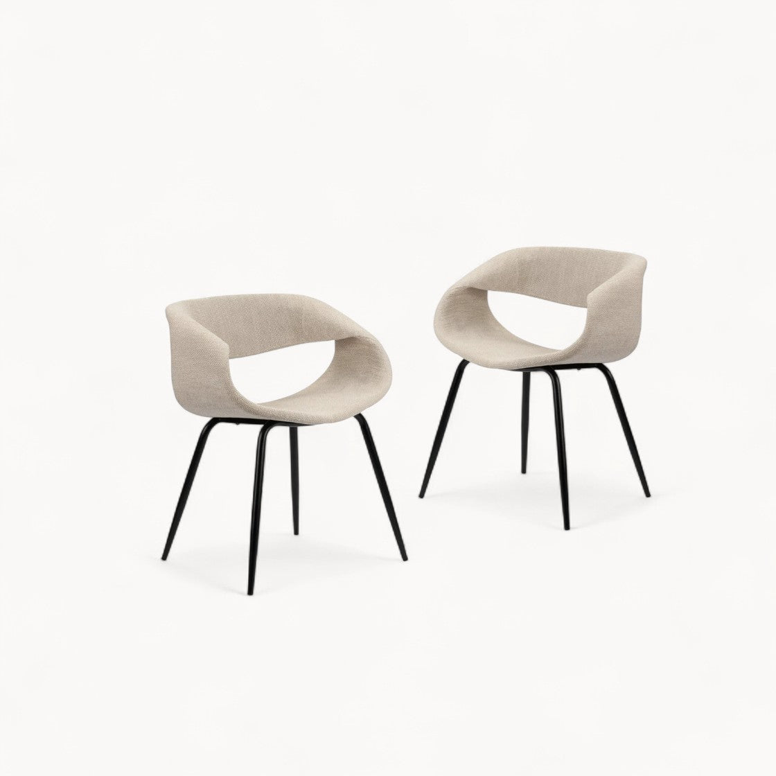 Gestoffeerde stoelen Whale, 2 stuks