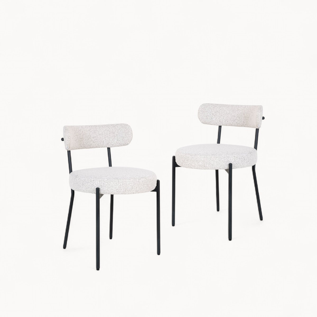Bouclé gestoffeerde stoelen Alba, 2 stuks
