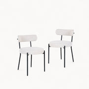 Bouclé gestoffeerde stoelen Alba, 2 stuks
