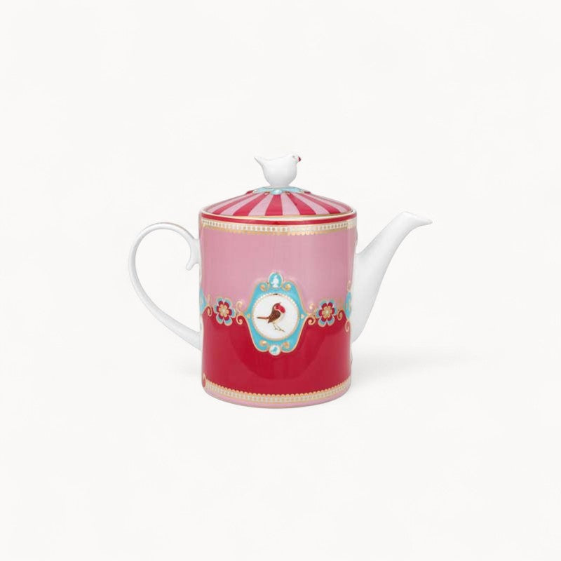 Teapot Love Birds Medallion Red-Pink 1.3ltr