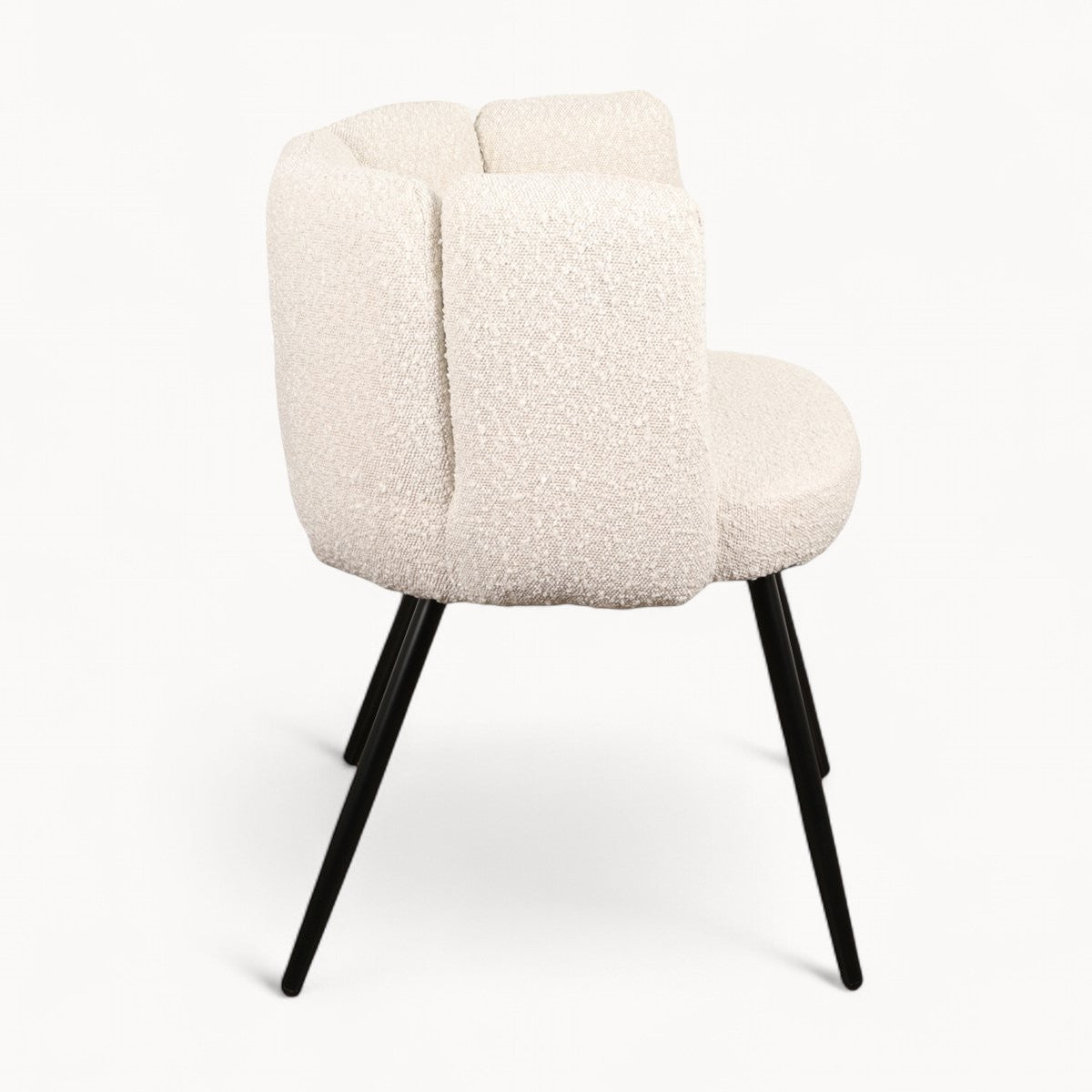 Bouclé gestoffeerde stoelen Pearl, 2 stuks