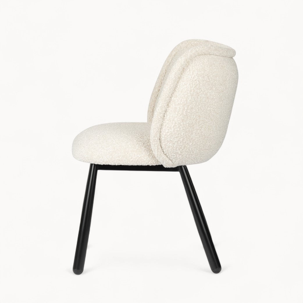Bouclé gestoffeerde stoelen Vienna, 2 stuks